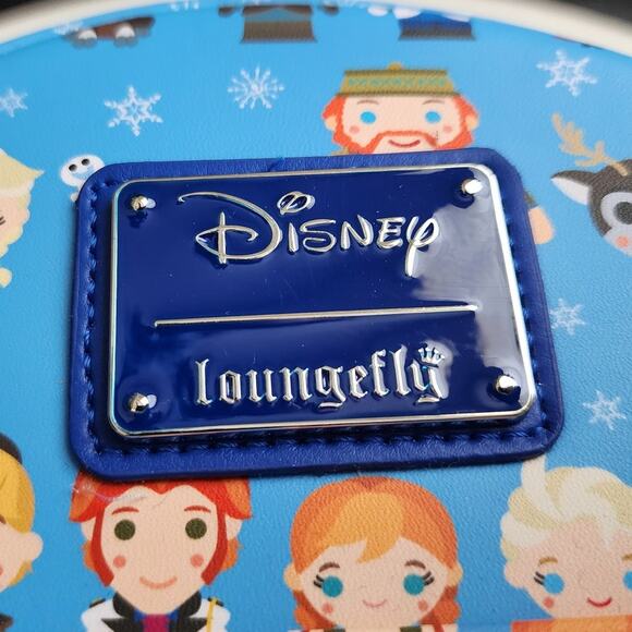 Loungefly Disney Frozen Chibi Mini Backpack Elsa Anna Olaf Bag AOP Vegan Leather - Picture 12 of 13